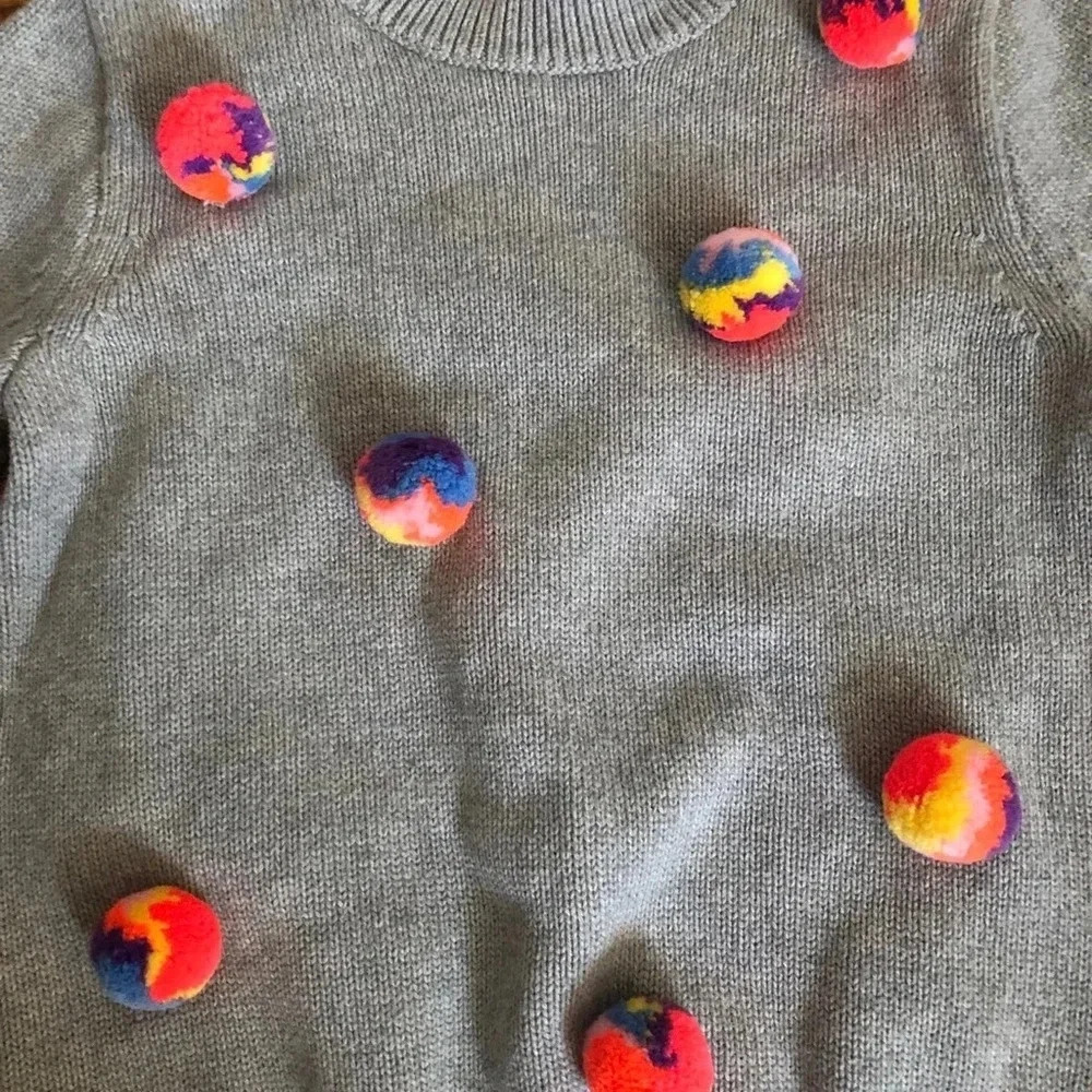 J Crewcuts Pom Pom Sweater Girl’s size 12 - Picture 3 of 5